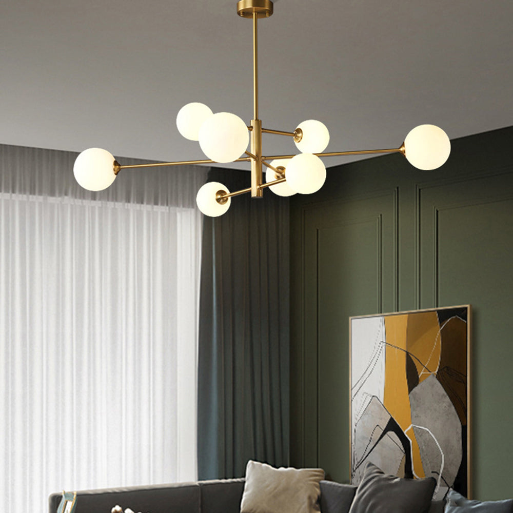 Hanglamp Glas Bollen Modern Zwart Koper 6/8-Lichts G9 Verlichting