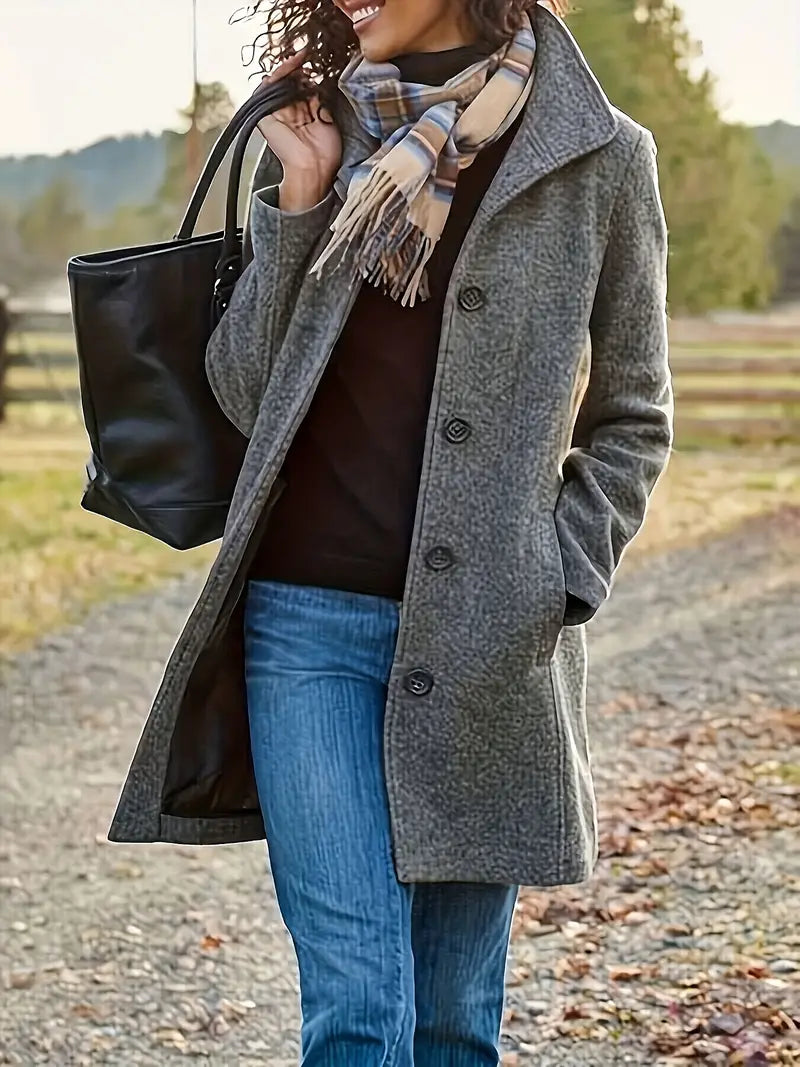 Dames Jas met Knopen Stijlvol en Elegante Look