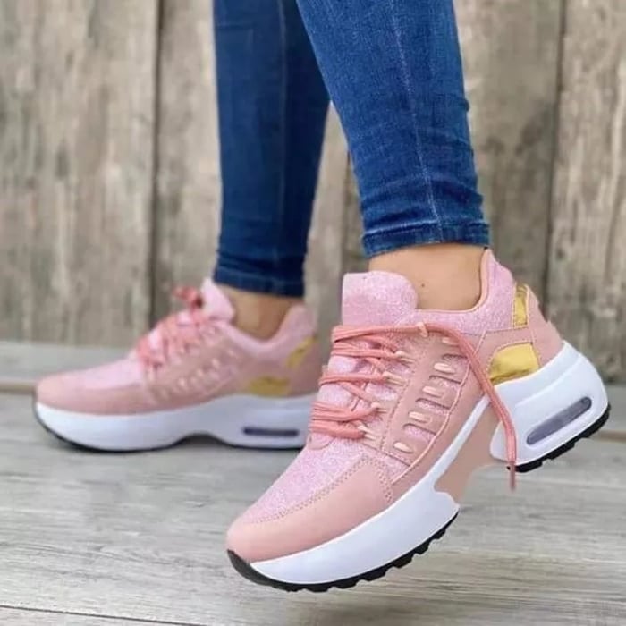 Dames Sneakers Sportief Dempende Zool Vetersluiting