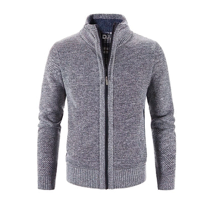 Heren Vest Grofgebreid Met Rits en Kap - StudioMarella