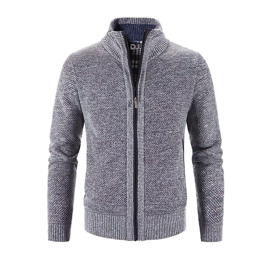 Heren Vest Grofgebreid Met Rits en Kap - StudioMarella