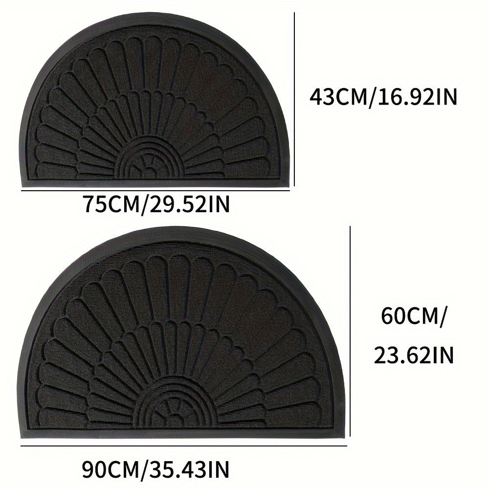 Halfronde Deurmat Rubber 43x75cm 60x90cm Buiten Binnen Antislip Vuilafstotend Drempelmat Buitenmat Zwart Grijs Bruin