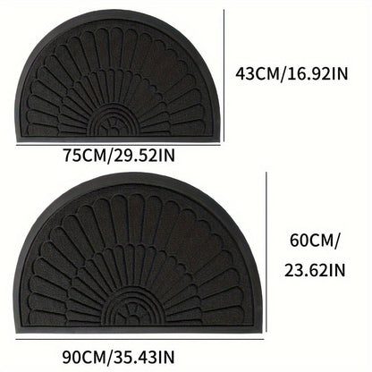Halfronde Deurmat Rubber 43x75cm 60x90cm Buiten Binnen Antislip Vuilafstotend Drempelmat Buitenmat Zwart Grijs Bruin