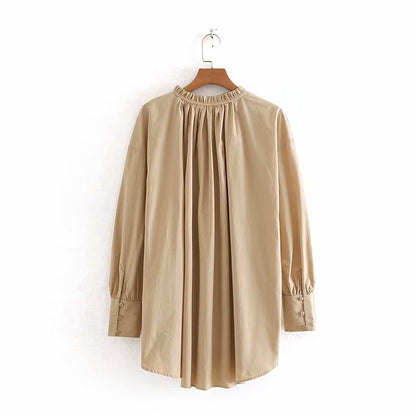 Dames Blouse Oversized met Strikkoord Elegante Stijl