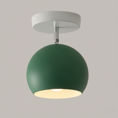 IJzeren Plafondlamp met Houtaccenten – Kleurrijk Design voor Gang en Woonkamer