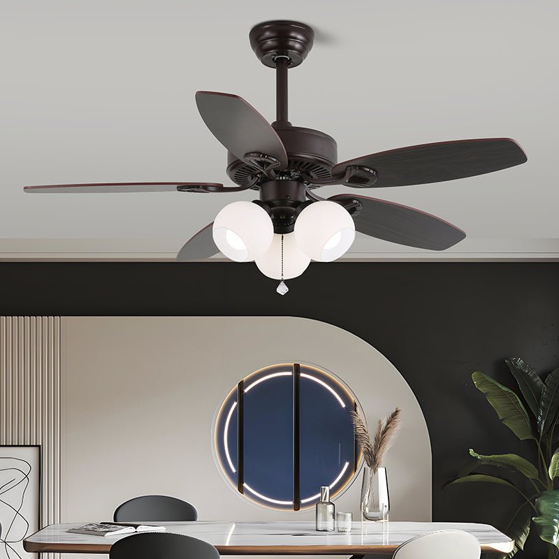 Plafondventilator met Verlichting en Afstandsbediening Klassiek Hout en Glas Ø107cm