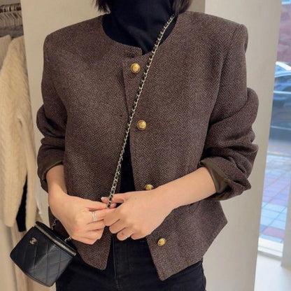 Korte Dames Blazer Wol Warm en Stijlvol
