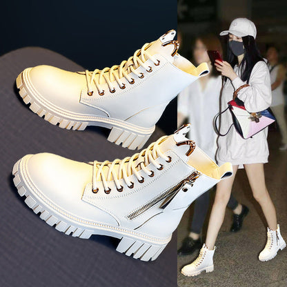 Dames Boots met Veters en Rits Modern Trendy Design