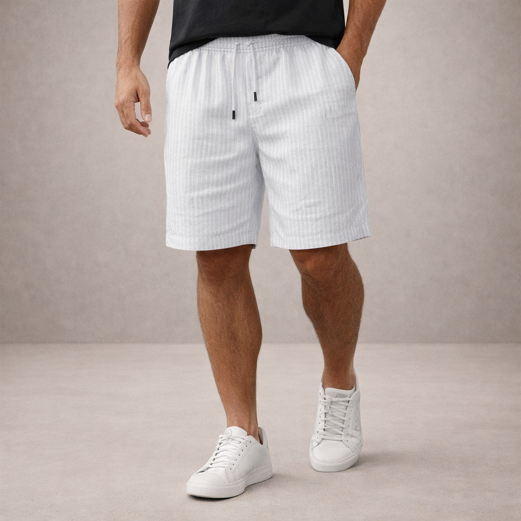 Korte Herenbroek Linnen Ademend Zomerbroek Casual Fit - StudioMarella