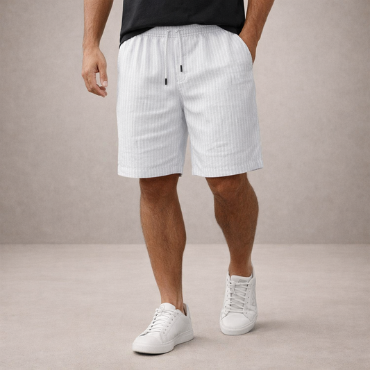 Korte Herenbroek Linnen Ademend Zomerbroek Casual Fit - StudioMarella