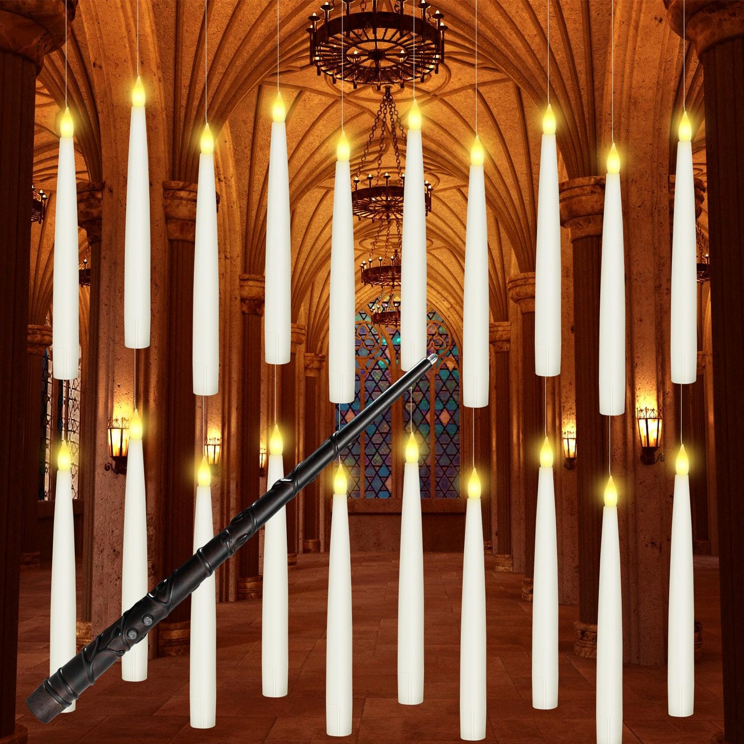 LED Vlamloze Kaarsen met Toverstaf Afstandsbediening – Veilige Sfeerverlichting voor Feesten en Thuis