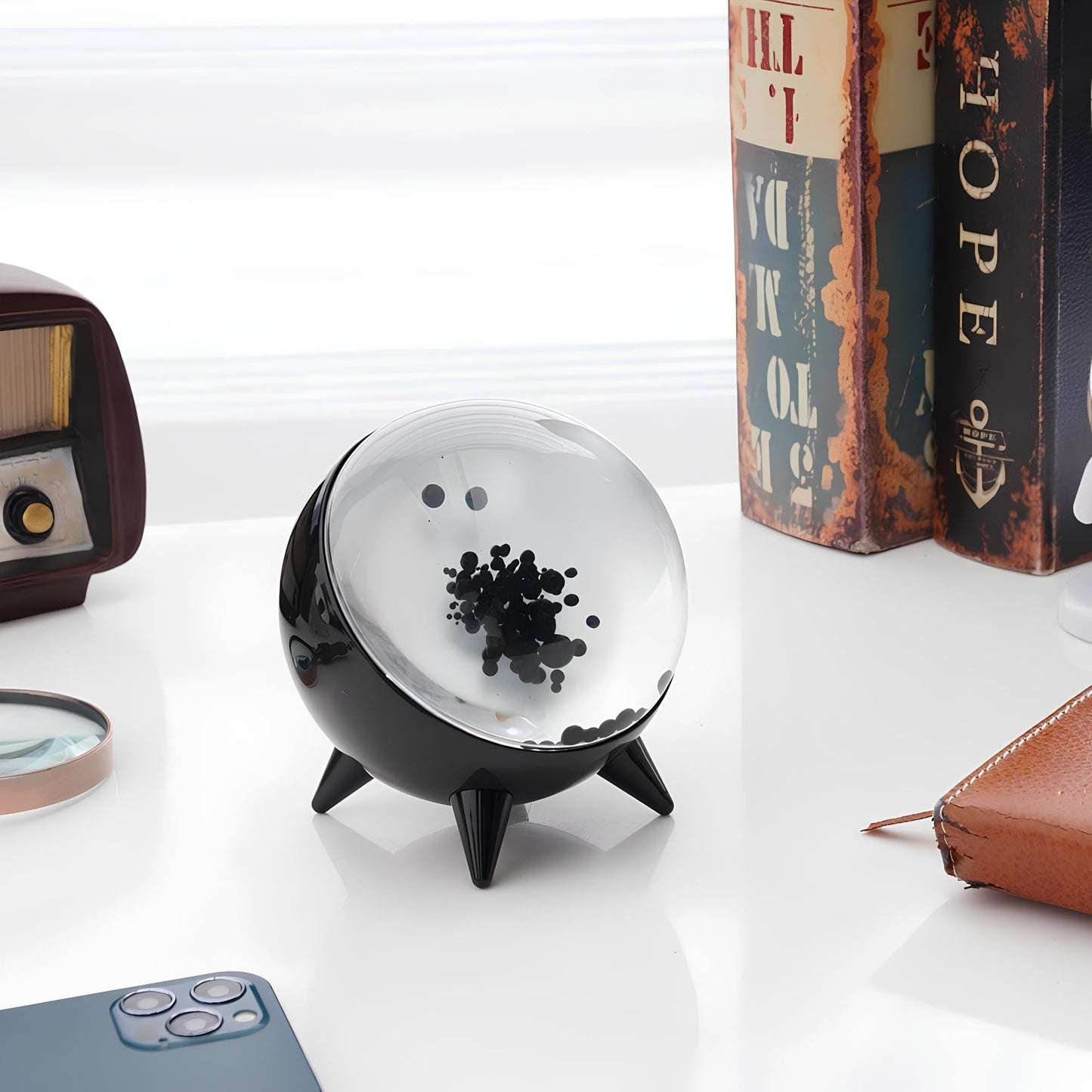 Ferrofluid Display Bluetooth Speaker ABS Glas 10,6 cm Muziek Visualizer Magnetisch Vloeistof Bureau Decoratie Cadeau Tech Kunstobject