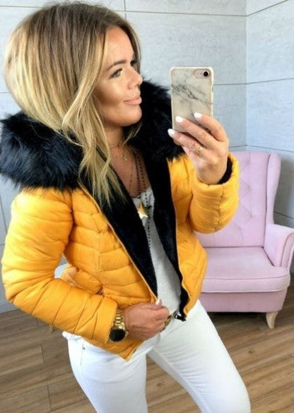 Dames Winterjas Warm Gewatteerd Faux Fur Kapuchon