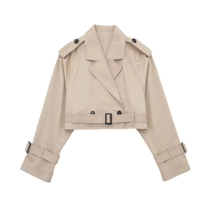 Dames Trenchcoat Kort Stijlvol Waterdicht