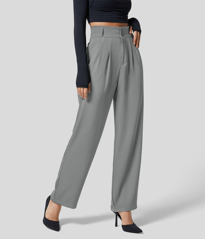 Damesbroek Hoge Taille Rechte Pijpen Comfortabele Fit