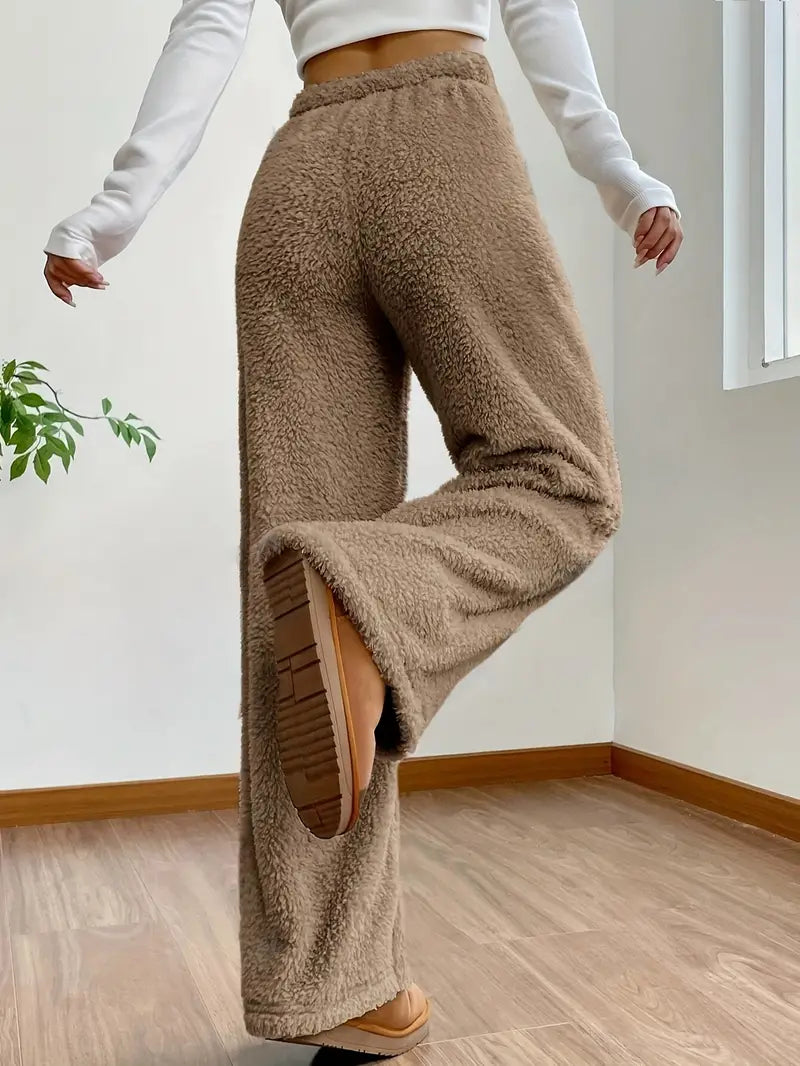 Vrouwen Broek Wijde Pijpen met Koord → Vrouwen Broek Wijd Model met Koord en Stretch