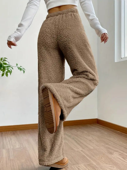 Vrouwen Broek Wijde Pijpen met Koord → Vrouwen Broek Wijd Model met Koord en Stretch
