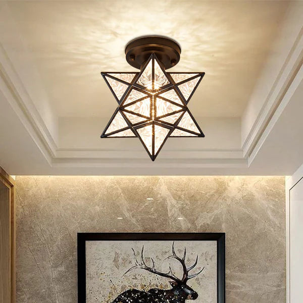Pinlo stervorm plafondlamp E27 goud hal slaapkamer verlichting geometrisch design plafondlamp modern klassiek compact 20 cm