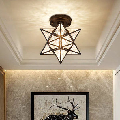 Pinlo stervorm plafondlamp E27 goud hal slaapkamer verlichting geometrisch design plafondlamp modern klassiek compact 20 cm