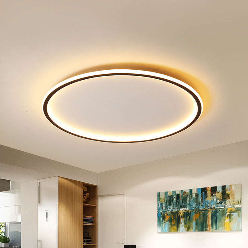 Moderne Plafondlamp Aluminium LED Rond Zwart 40/50/60cm Dimbaar met Afstandsbediening Scandinavisch Design