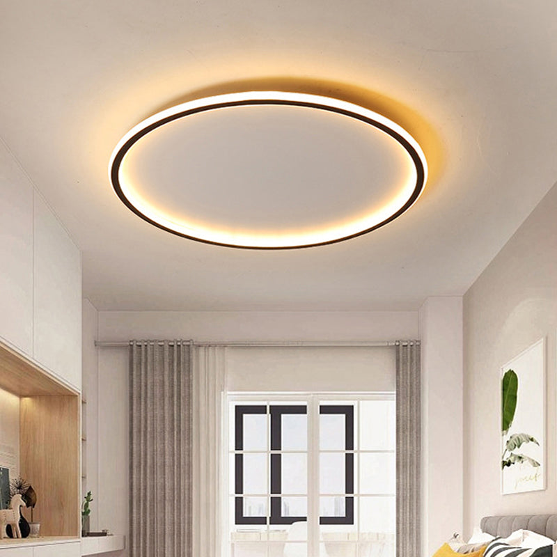 Moderne Plafondlamp Aluminium LED Rond Zwart 40/50/60cm Dimbaar met Afstandsbediening Scandinavisch Design