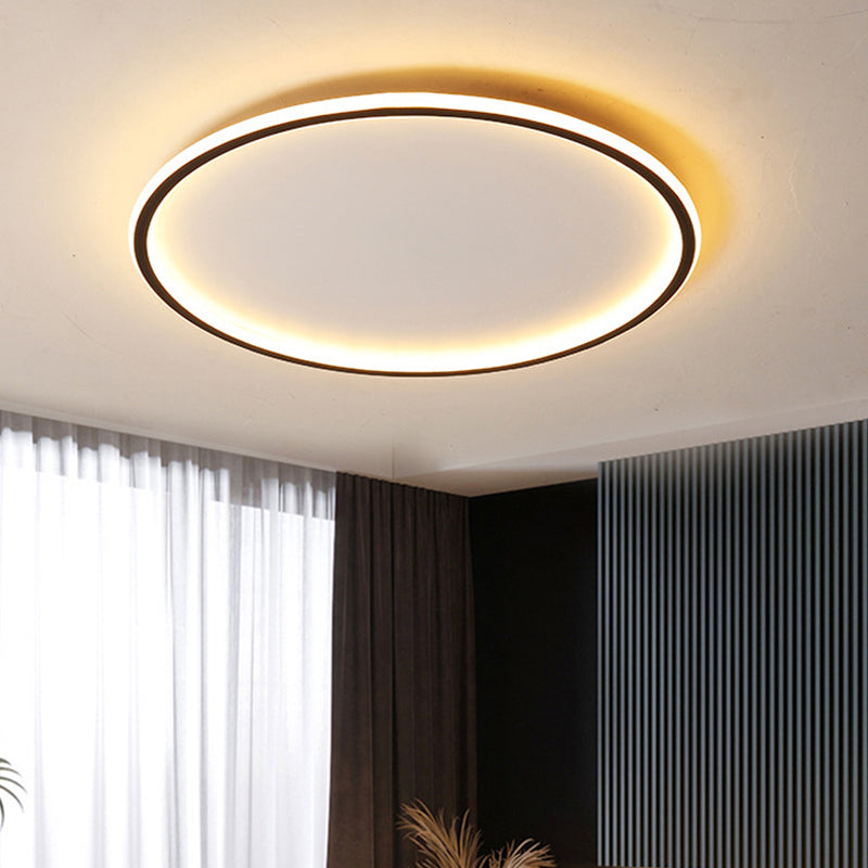 Moderne Plafondlamp Aluminium LED Rond Zwart 40/50/60cm Dimbaar met Afstandsbediening Scandinavisch Design