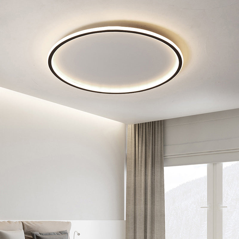 Moderne Plafondlamp Aluminium LED Rond Zwart 40/50/60cm Dimbaar met Afstandsbediening Scandinavisch Design