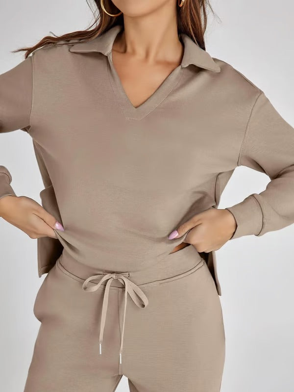 Dames Sweater Set met Wijde Broek - Zacht en Warm voor Herfst en Winter