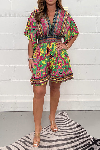 Katoenen Overall met Leuke Print voor Dames