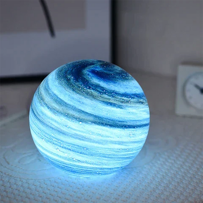 Glazen maanlamp met kosmisch design en sfeerverlichting voor slaapkamer en woonkamer