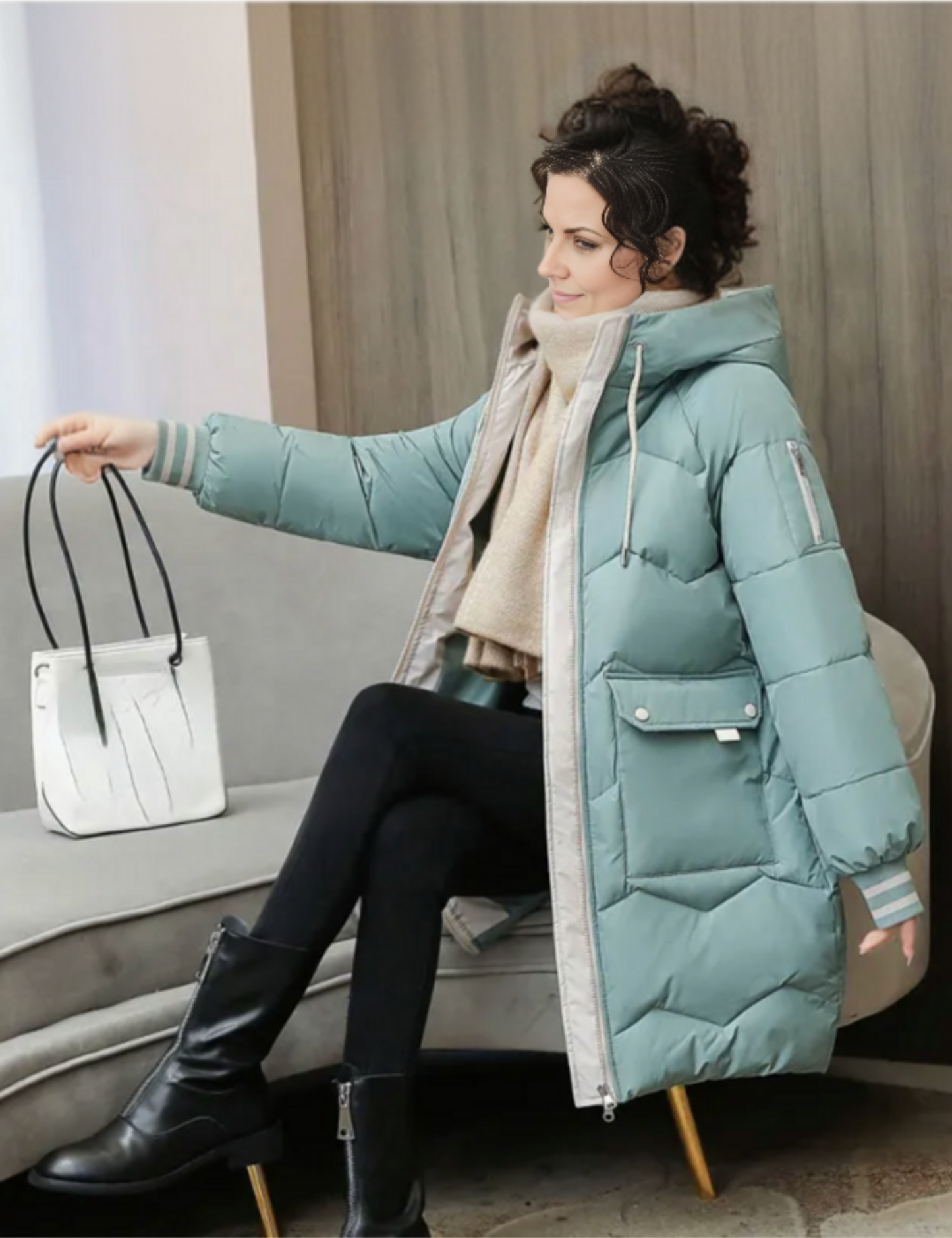 Dames Winterparka Halflang Warm en Waterdicht