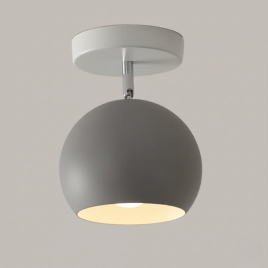 IJzeren Plafondlamp met Houtaccenten – Kleurrijk Design voor Gang en Woonkamer