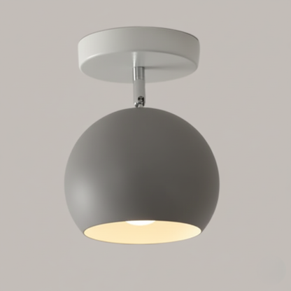 IJzeren Plafondlamp met Houtaccenten – Kleurrijk Design voor Gang en Woonkamer