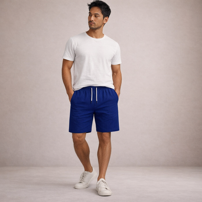 Korte Herenbroek Linnen Ademend Zomerbroek Casual Fit