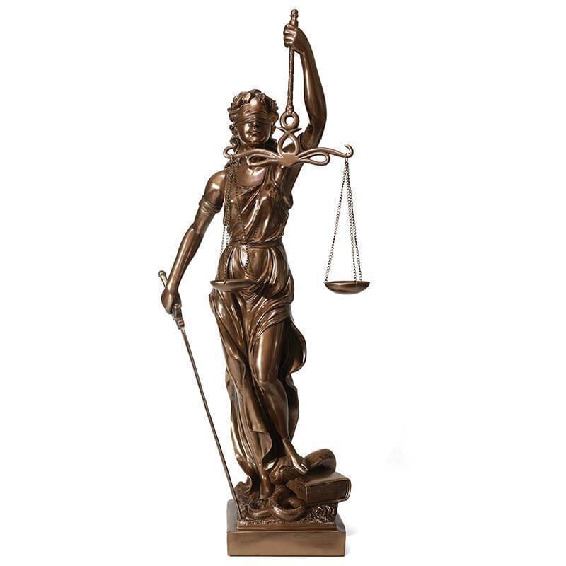 Beeld Godin van Justitia Hars Decoratief Sculptuur Advocaat Kantoor 30cm