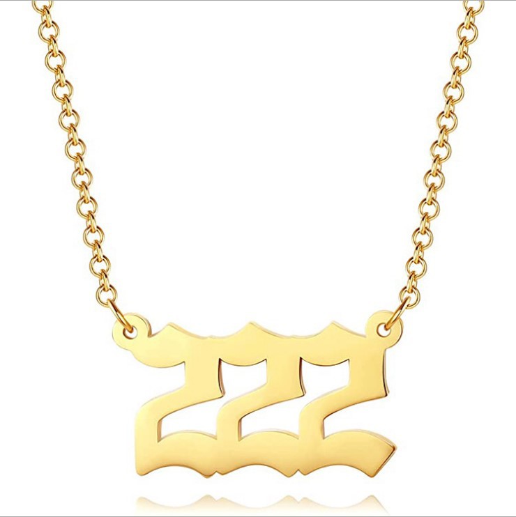 Gouden Ketting met Geluksengel en Cijfer Sieraad