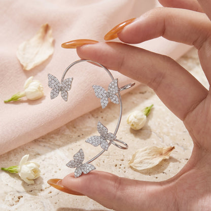 Verstelbare Oorklemmen Oorbellen – Elegante Tak-geïnspireerde Sieraden met Glinsterende Details voor Dames