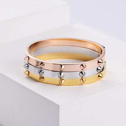 Dames Armband Zilver RVS met Studs Elegante Look