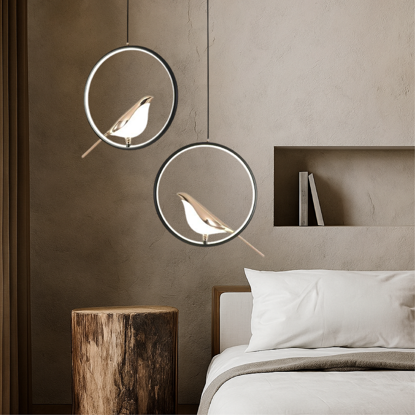 MrBird hanglamp Ø29 cm metaal zwart goud LED 3000K eetkamer slaapkamer vogel design verlichting modern decoratie