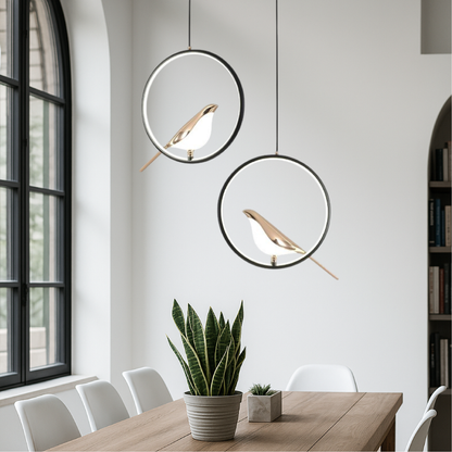 MrBird hanglamp Ø29 cm metaal zwart goud LED 3000K eetkamer slaapkamer vogel design verlichting modern decoratie