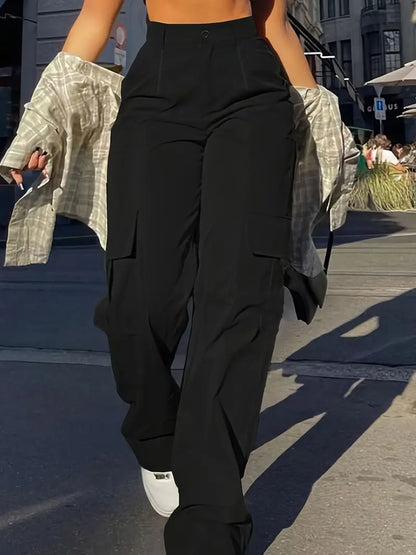 Dames Cargo Broek Lichtgewicht Effen Stof - StudioMarella