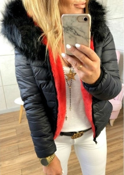 Dames Winterjas Warm Gewatteerd Faux Fur Kapuchon