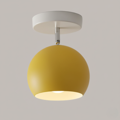 IJzeren Plafondlamp met Houtaccenten – Kleurrijk Design voor Gang en Woonkamer