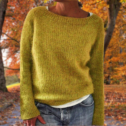 Dames Trui Gebreid Ronde Hals Boothals Warm
