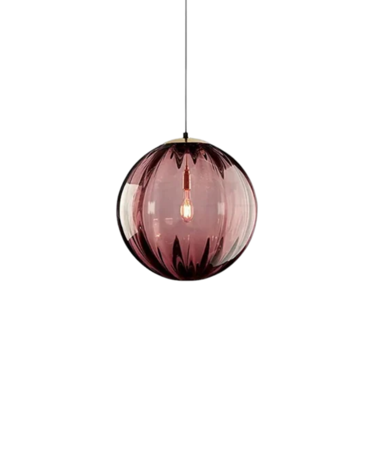 Glazen Hanglamp Bol met Structuur Grijs Bruin Rood Groen Amber Eetkamer Woonkamer