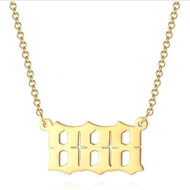 Gouden Ketting met Geluksengel en Cijfer Sieraad