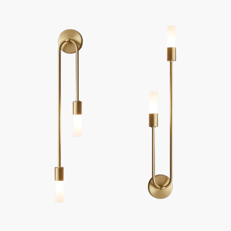 Gouden Wandlamp 2-Lichts Sticks – Moderne LED Verlichting voor Woonkamer en Slaapkamer