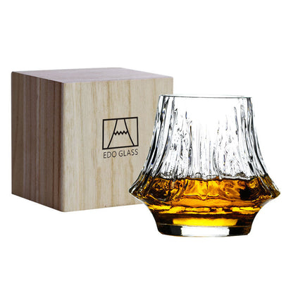 Japans Whiskeyglas met Fujiberg Relief 220ml Hittebestendig Glas Handgemaakt | Exclusief Whisky Tumbler Glas Premium Drinkglas