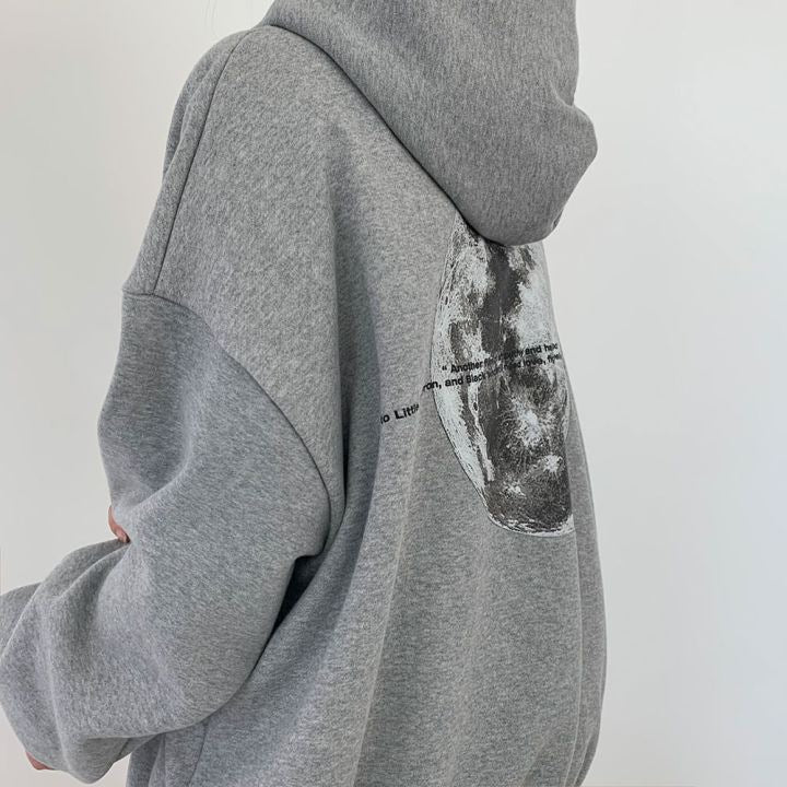 Dames Hoodie Space Print Casual Streetwear → Dames Hoodie Space Print Casual Straatmode