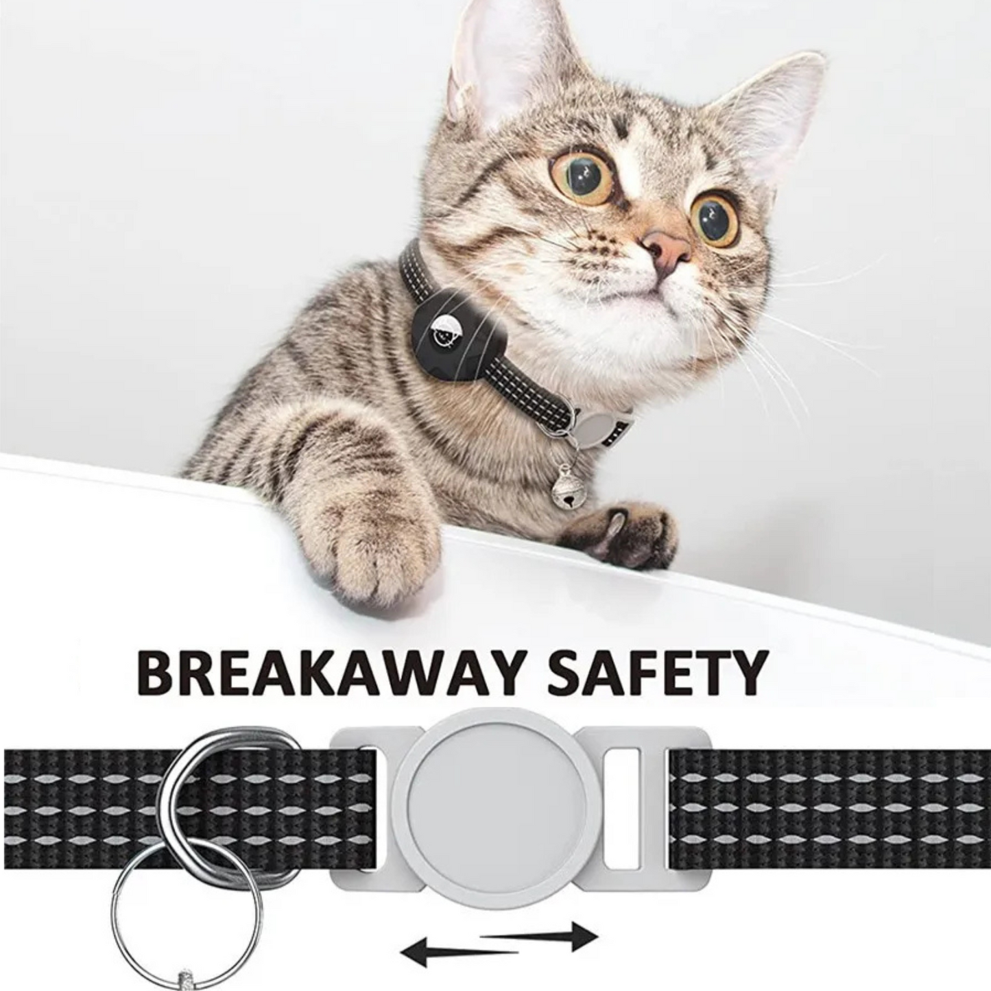 Huisdier Tracker Halsband Polyester Kunststof Zwart Reflecterend Kat Hond Android Zonder GPS Compact Lichtgewicht
